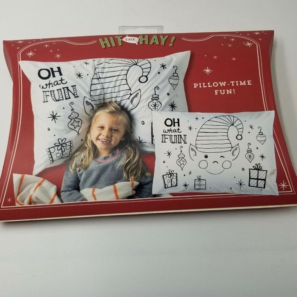 Demdaco Hit the Hay Oh What Fun Silvestri Children's Pillow Case Christmas